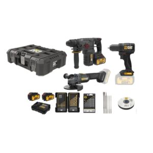 Kit CAT 3 EM 1 Aparafusadeira + Rebarbadora + Martelo