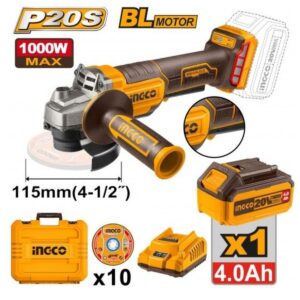 Rebarbadora 20V com Bateria 4.0Ah + Carregador + 10 Discos + Mala